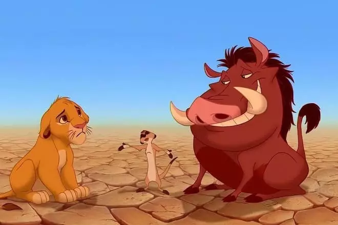 Simba, Timon at Pumba.