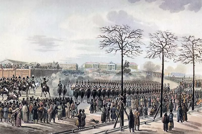 Sankt Peterburgas. Senatskaya aikštė gruodžio 14, 1825
