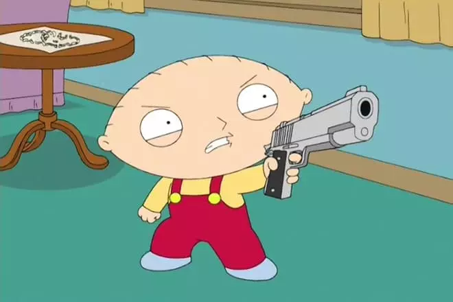 Stewi Griffin with weapons
