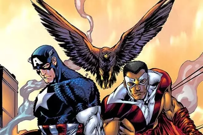 Falcón e Capitán América en Comics