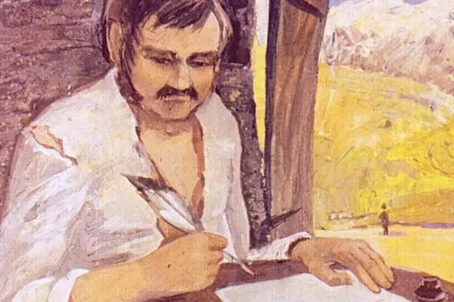 Zhilin ஒரு கடிதம் வீட்டில் எழுதுகிறார்
