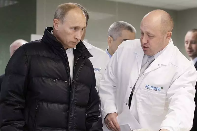 Evgeny Prigogin und Wladimir Putin