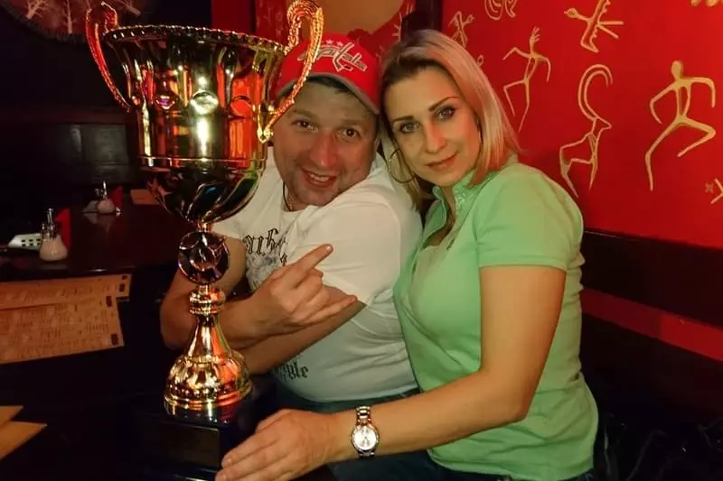 Evgenia Zharikova en haar man Sergey Zharikov