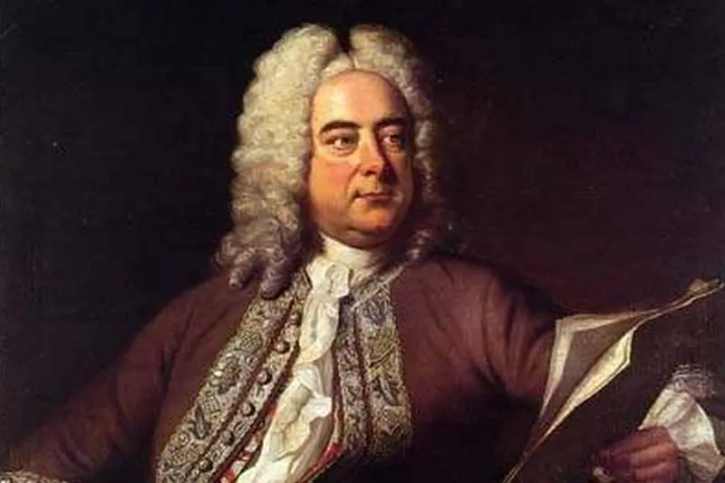 Portret van 'n komponis George Friedrich Handel