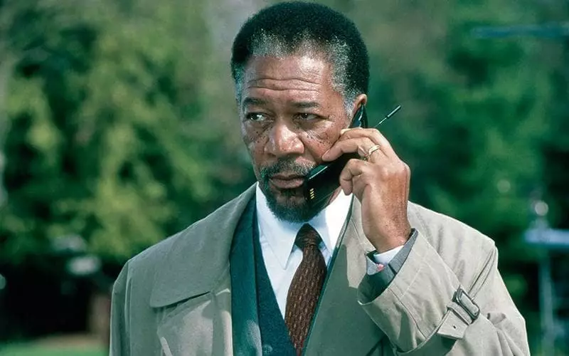Morgan Freeman als een detective Alex Cross (frame uit de film 'en spider kwam ")