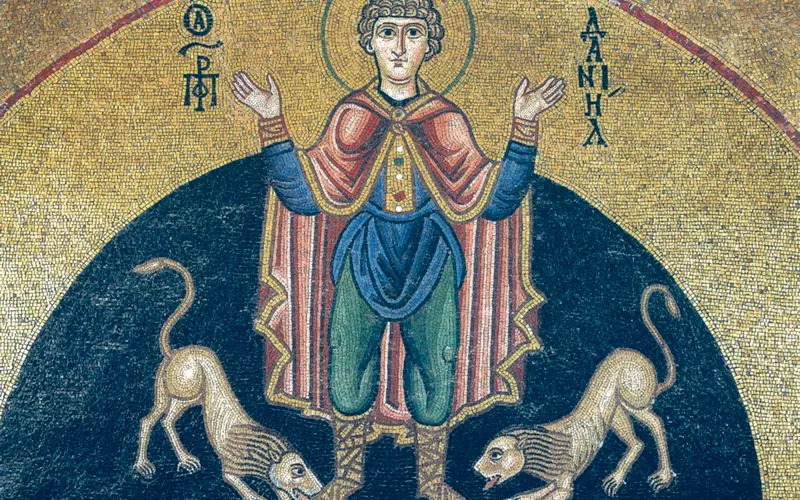 Profeten Daniel i rivene. Mosaikk i Osios Luke