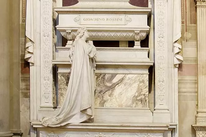 坟茔Joakkino Rossini在大教堂圣诞老人Croce，佛罗伦萨