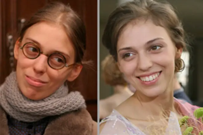 Katya Pushkareva před a po transformaci