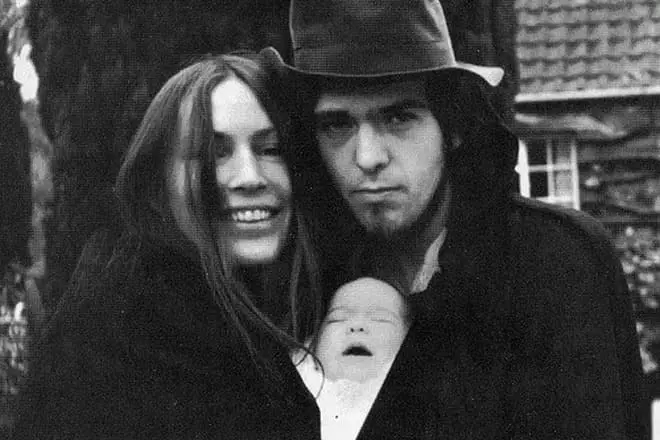 Peter Gabriel met vrou Jill Moore en die dogter van Ann-Marie