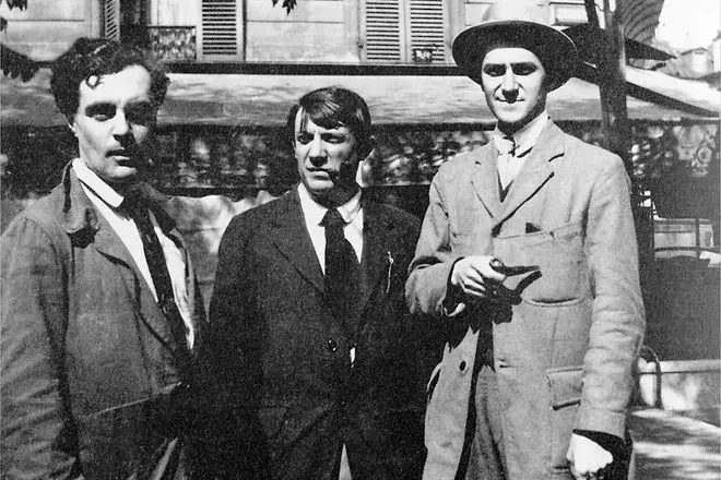 Amedeo Modigliani, Pablo Picasso és Andre lazac, 1916