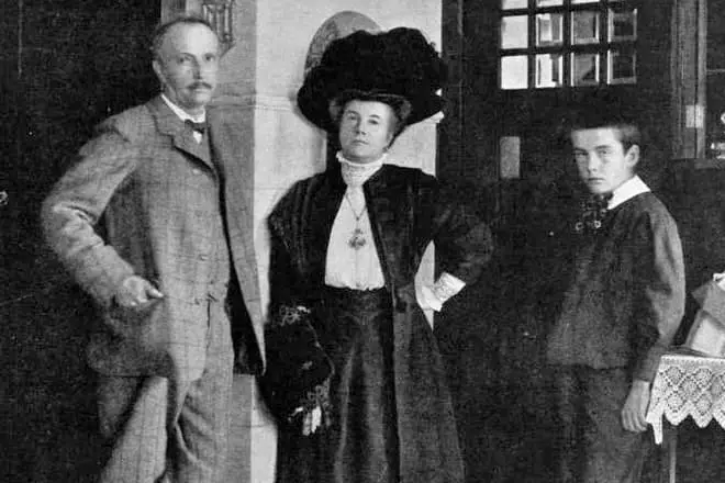 Richard Strauss med sin fru och son