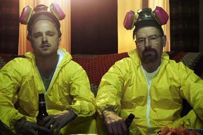 Jesse Pinkman and Walter White in costumes