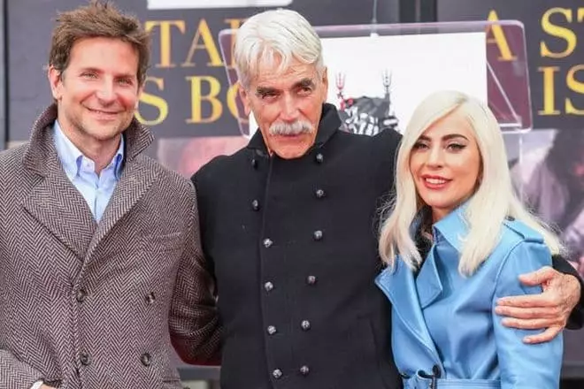 Bradley Cooper, Sam Elliott en Lady Gaga yn 2019