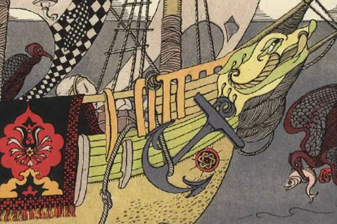 Ilustrasi untuk William Gauf's Fairy Tale "Sejarah Mengenai Hantu Kapal"