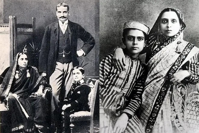 جافاهارلال نهرو في مرحلة الطفولة مع الآباء والأمهات