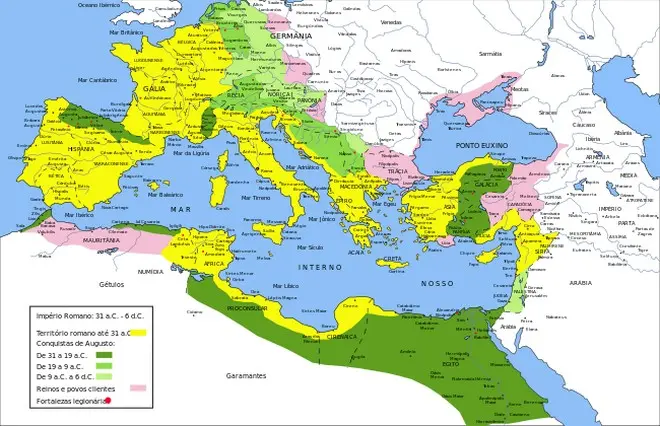Expansion av det romerska imperiet vid Octaviana August