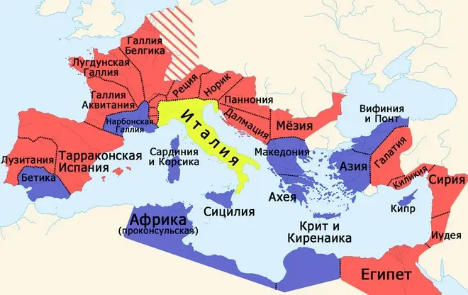 Покрајине Римског царства до 14 Н. Нс