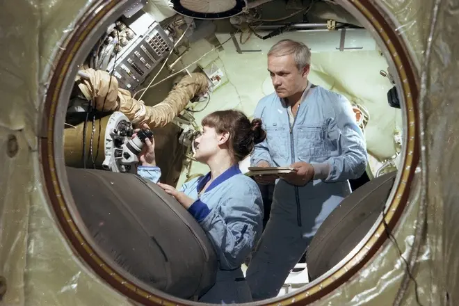 Svetlana savitskaya на борда на космически кораб