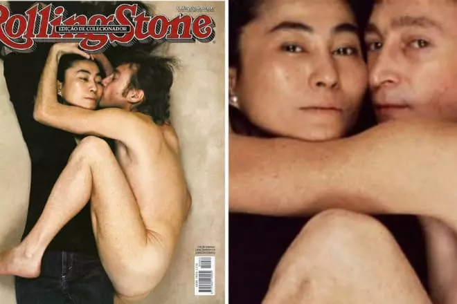 John Lennon en Yoko It yn 'e foto Shoot Annie Leibovitz