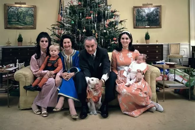 Lyndon Johnson z rodziną
