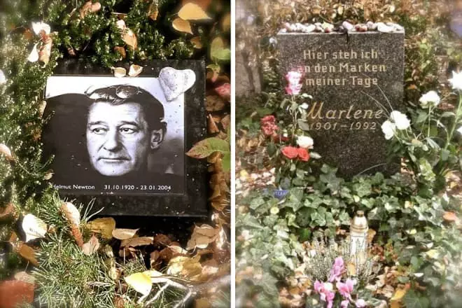 Những ngôi mộ của Helmut Newton và Marlene Dietrich gần