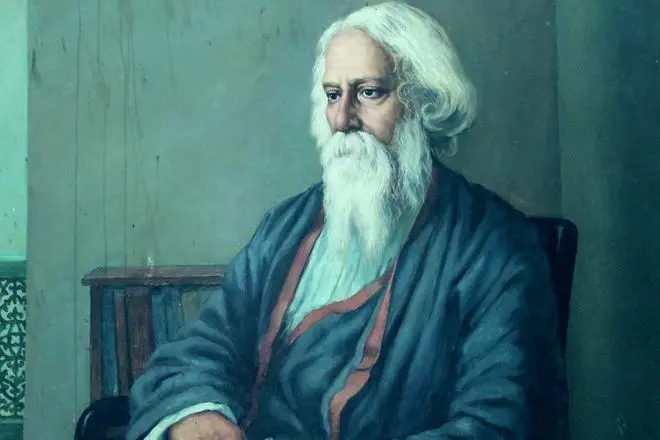 Retrato de Rabindanat Tagora