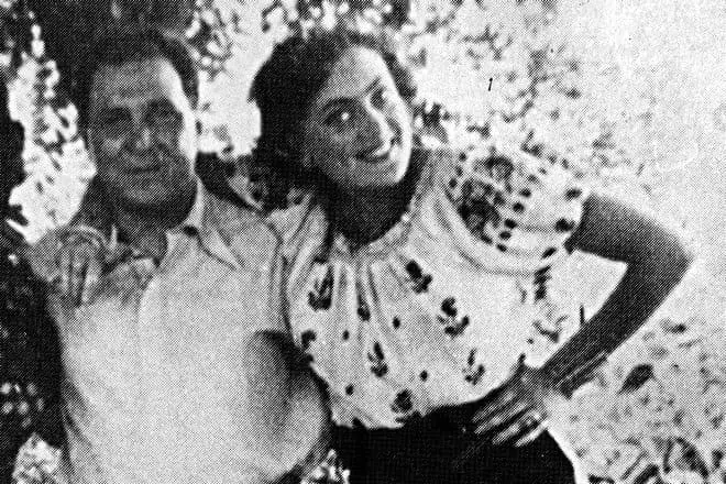 Alla Bayanova và người chồng đầu tiên của cô George Iseland