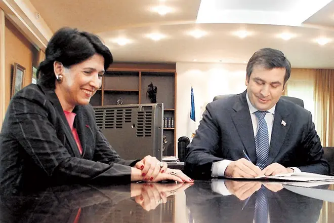 Salome Zurabishvili và Mikhail Saakashvili
