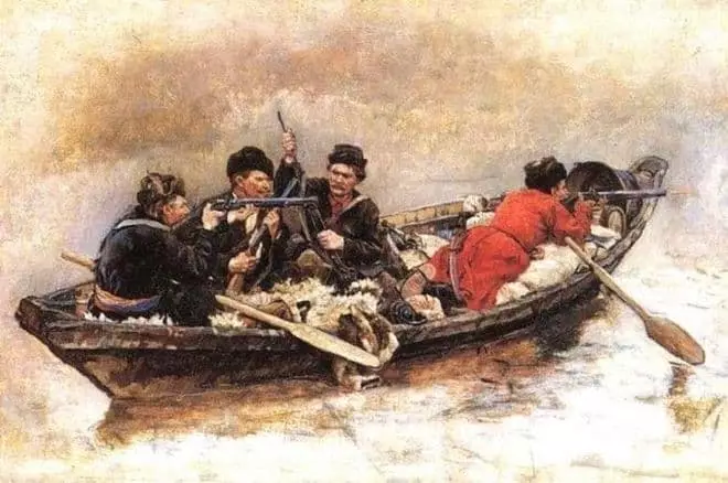Cossacks Ivan Moskvina në barkë