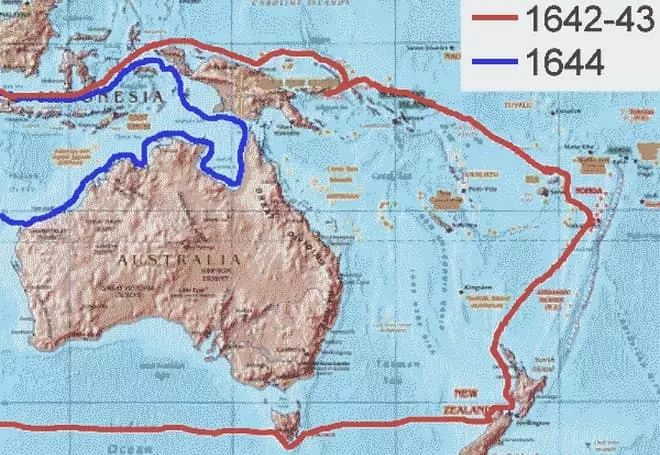 Ekspedīcijas karte Abel Tasman