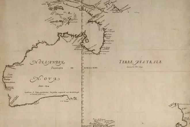 Mapa de New Holland (Australia), compilado por Abel Tasman
