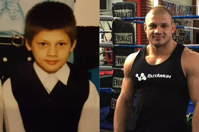 Ivan Shtyokov in childhood and now