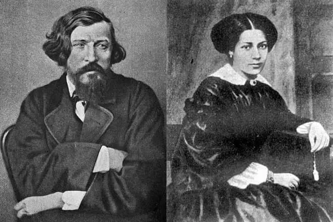 Nikolai Chernyshevsky agus a bhean Olga