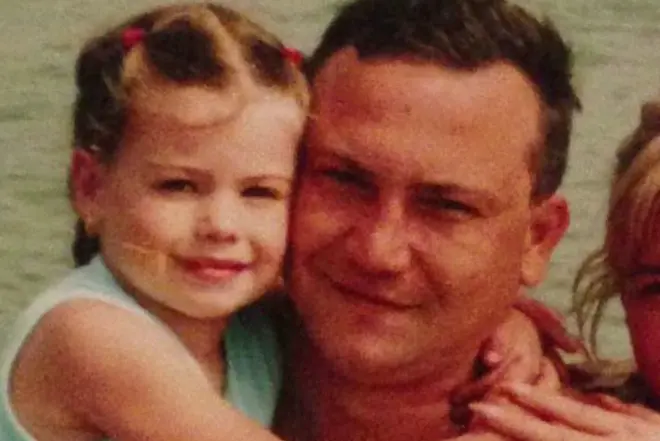 Katya Lee as a child with dad