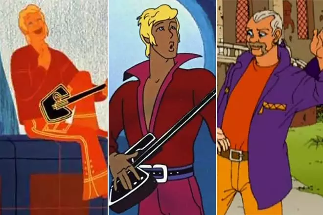 Troubadour in drei Cartoons