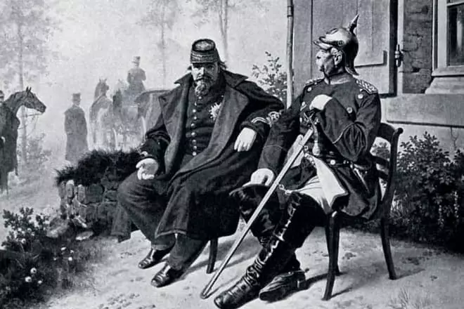 Napoleon III mewn caethiwed Bismarck yn 1870