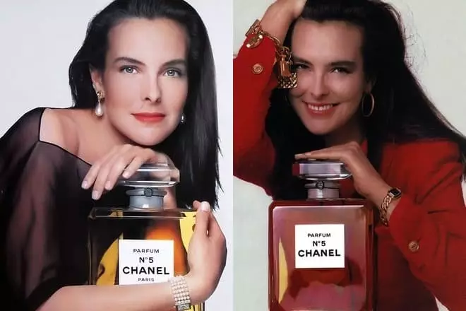 Karol beech sa advertising Perfume Chanel number 5.