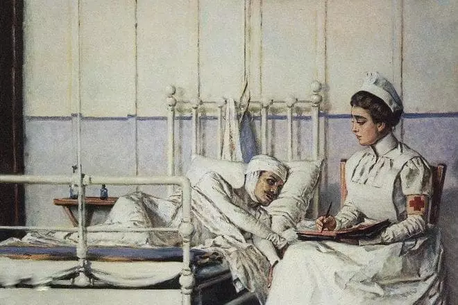 Lydia Andreevskaya在vasily vereshchagin“字母”图片中的一名护士的形象