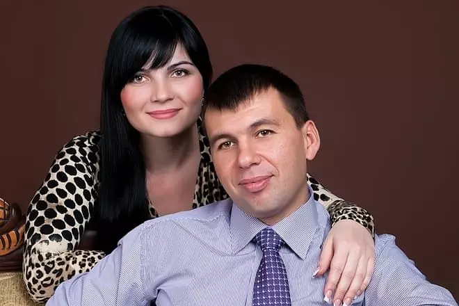 Denis Pushilin ea súa esposa Elena