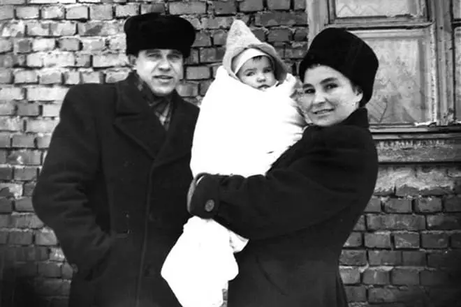 Galina Makarova amb un segon marit Pavel Platja i filla Tatiana