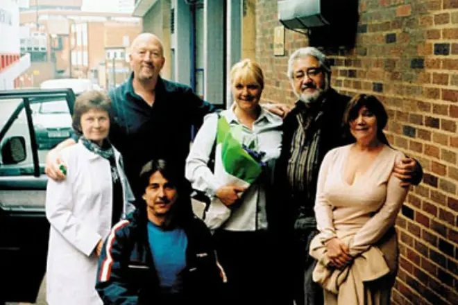 Irina Seleznev with her husband and relatives in England