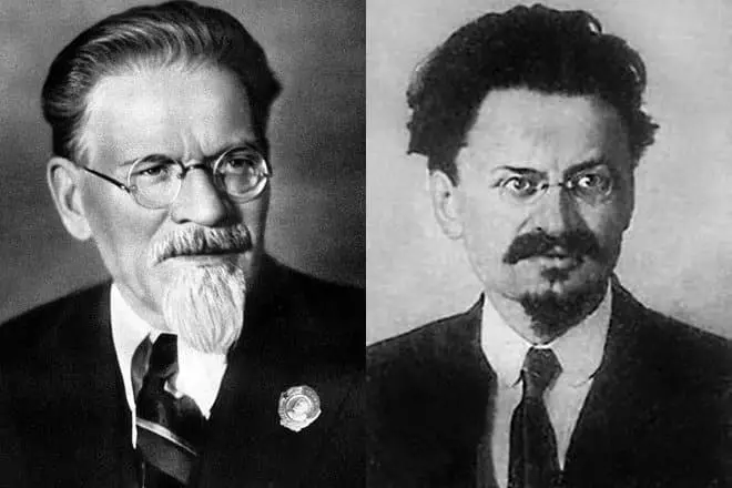 Mikhail Kalinin e Leo Trotsky