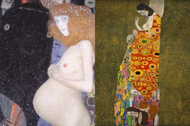 Картини Густава Клімта «Надія» (1903 р) і «Надія II» (1908 г.)