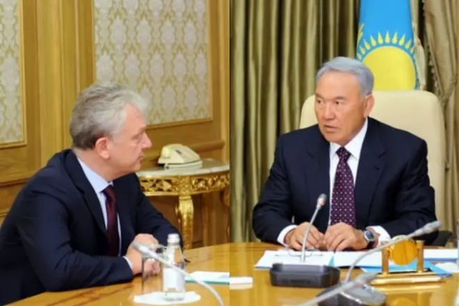 Viktor Khristenko 및 Nursultan Nazarbayev.