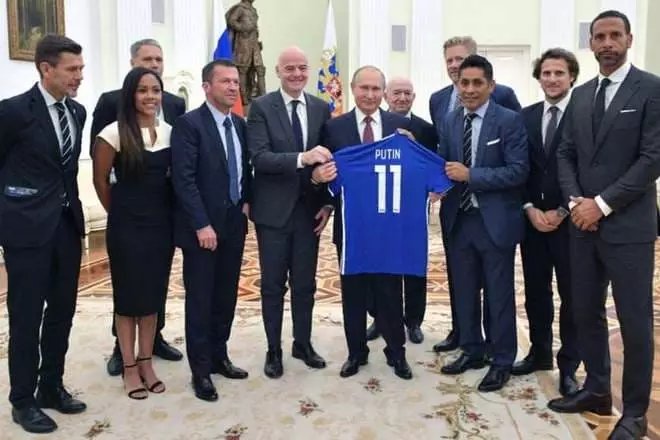 Football stars at a meeting with Vladimir Putin in the Kremlin