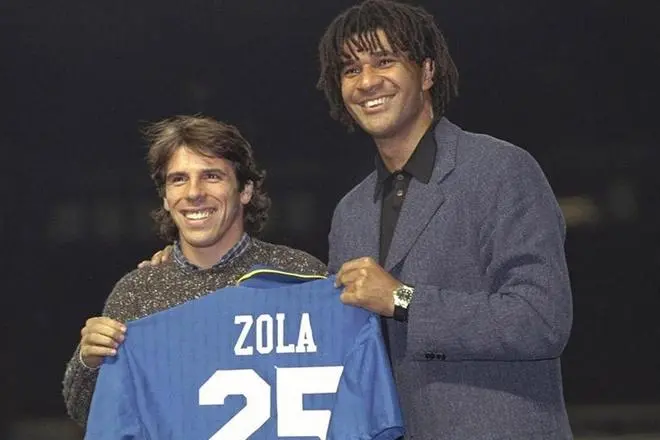 Chelsea edző RUUD Gullit és Janfranco Jol