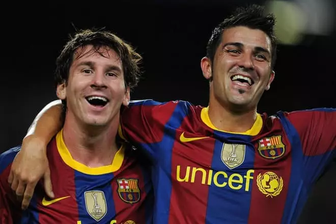 David Villa a Lionel Messi