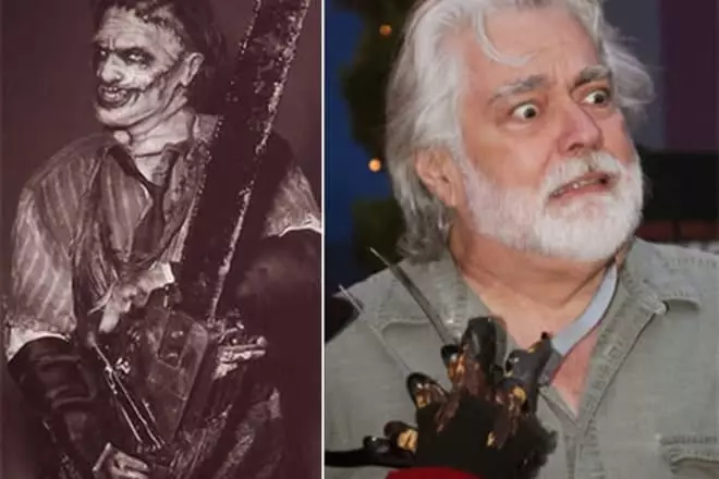 Gunnar Hansen in the image of a leather face
