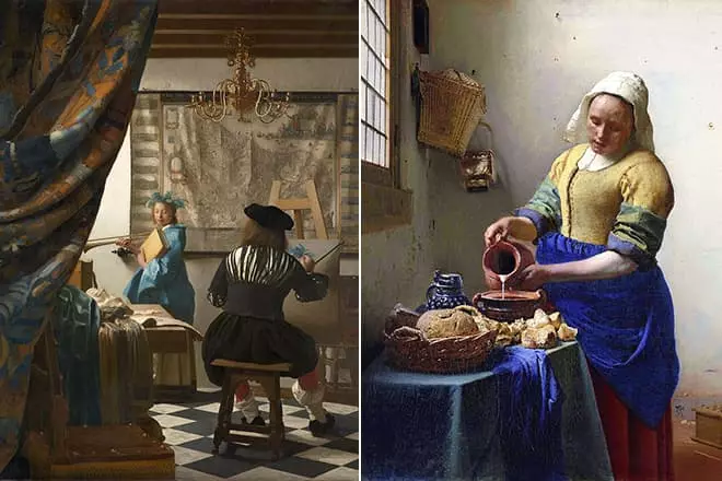 Jan Vermeer「アーティストのワークショップ」と「Merchina」の写真