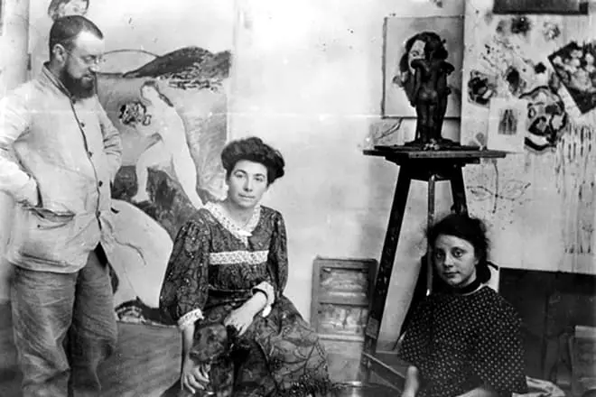 Henri Matisse coa súa esposa e filla Margarita